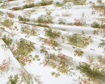 Tela de tapicería Toile de Jouy, estilo rústico francés