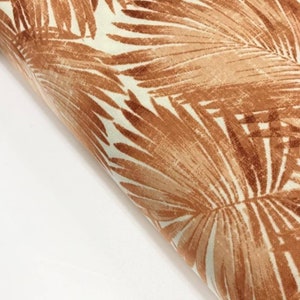 Terracotta Tropical Leaves Upholstery Fabric, Palm Leaf Fabric By Yard, Canvas Fabric for Outdoors, Boho Fabric, Botanical Home Decor Fabric