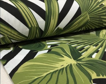 Palm Leaves Upholstery Fabric, Tropical Material By The Yard, Botanical Textile