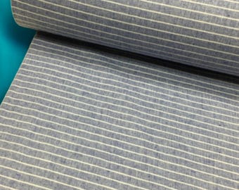 Tela de algodón a rayas con aspecto vintage cortada a medida, 94" de ancho extra, material con aspecto de lino