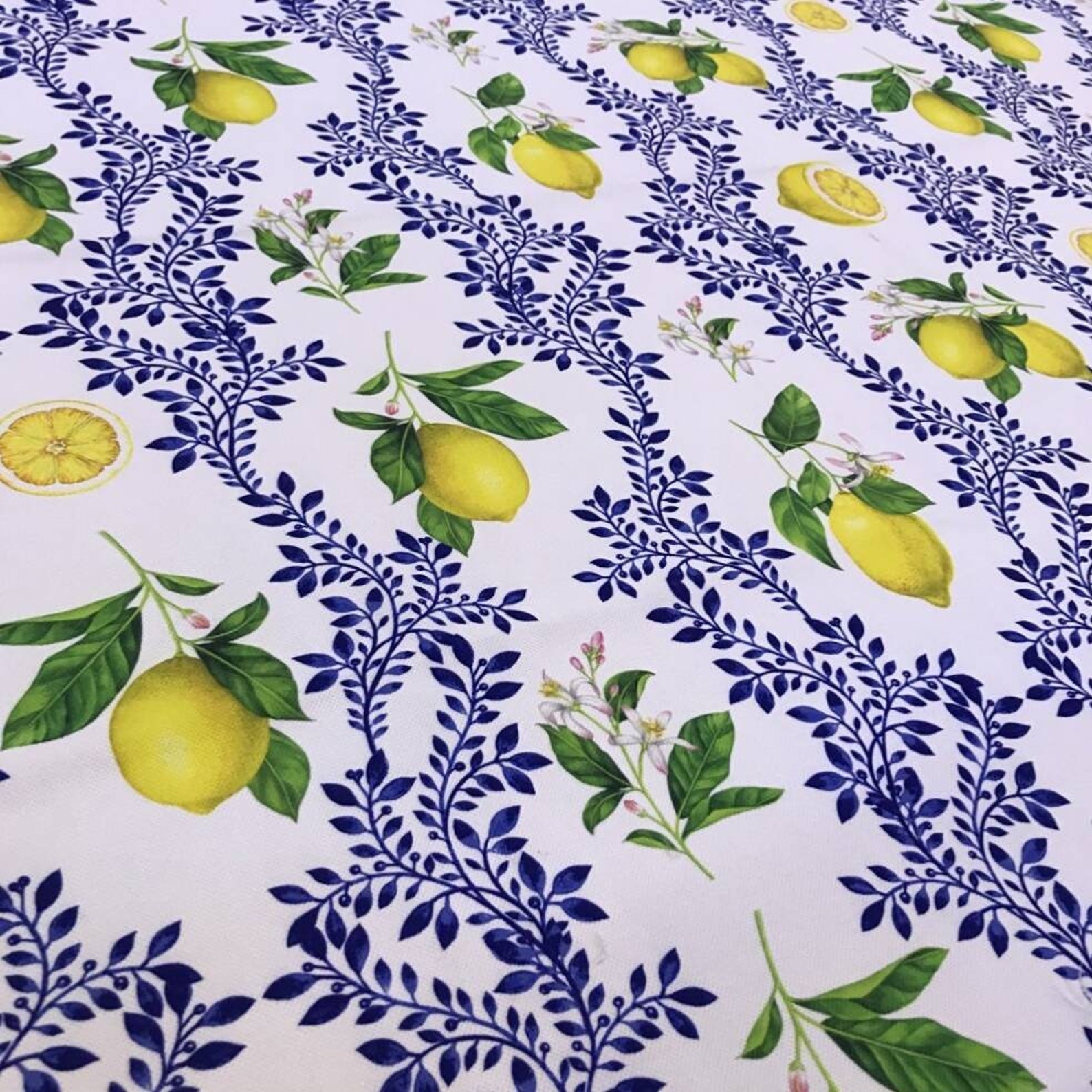 Lemon Fabric for Kitchen Decor Upholstery Drapery Fabric Etsy