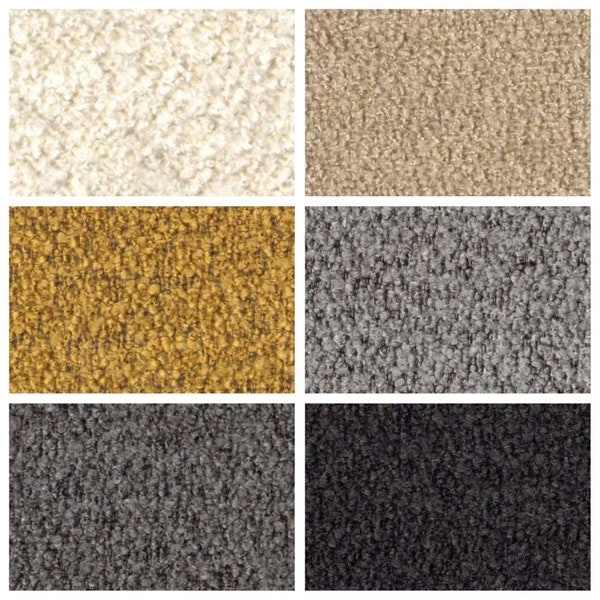 Boucle Upholstery Fabric by The Yard, Heavy Duty Luxury Fabric for Couch Sofa Pouf Throw Pillow, Faux Sheepskin Solid Furnishing Fabric