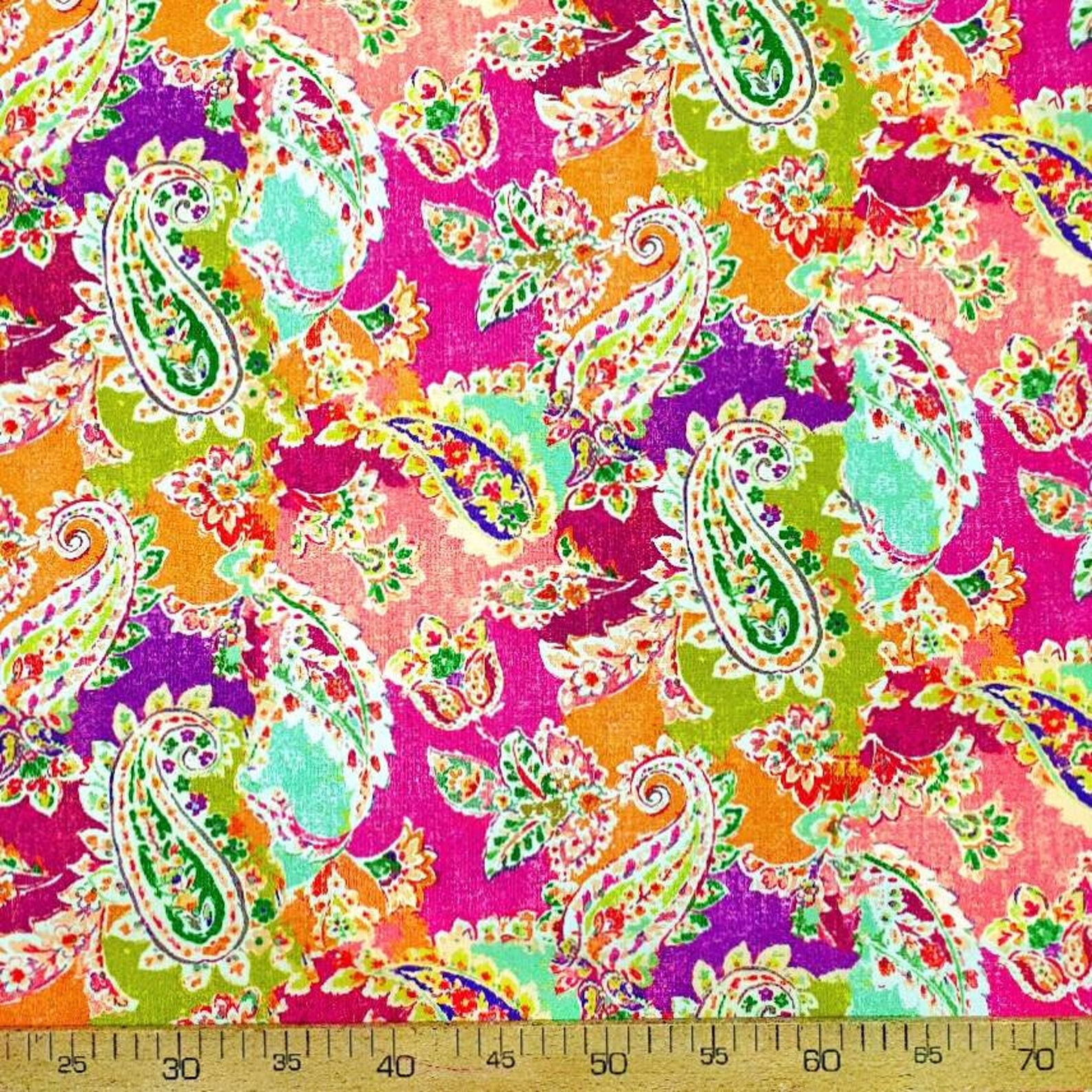 Colorful Paisley Fabric by the Yard Boho Upholstery Fabric Etsy