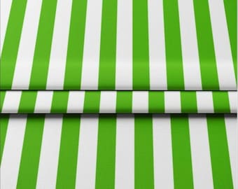 Tecido para estofamento listrado em verde e branco, decoração moderna para casa, vendido por metro.