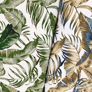 Tropical Banana Leaves Upholstery Fabric By Yard, Botanical Canvas Fabric for Chair Sofa Curtain, Tropical Fabric