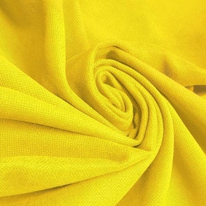 Solid Upholstery Fabric by The Yard, Yellow Fabric for Curtain Pillow Tablecloth Chair Sofa