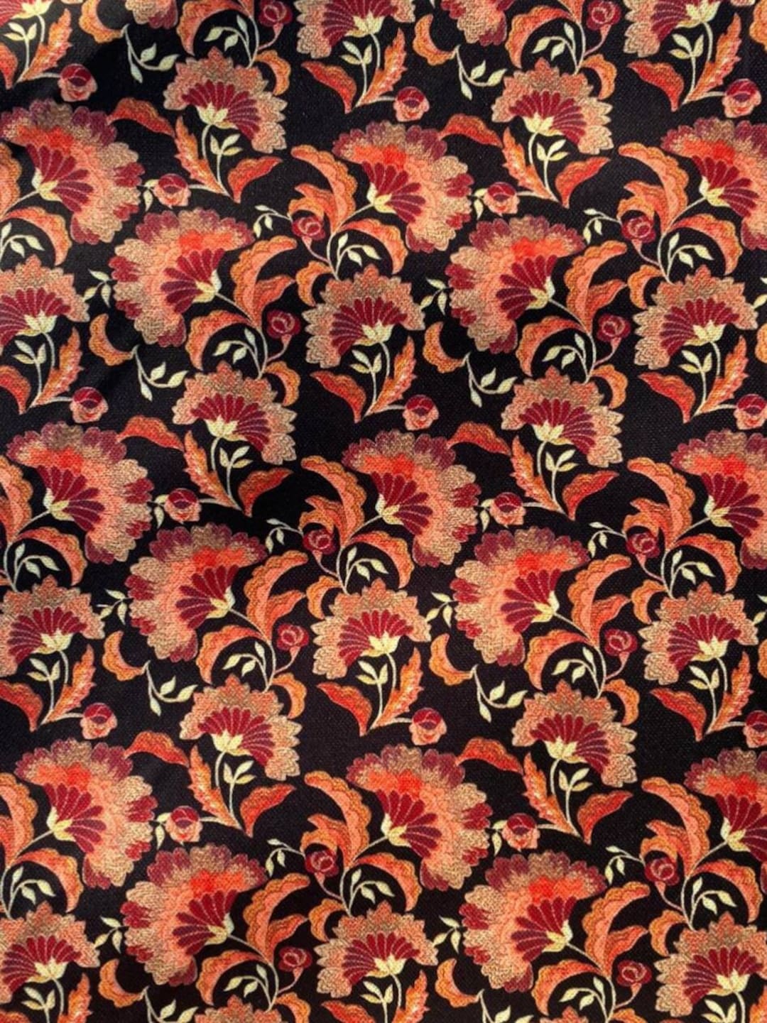 Oriental Upholstery Fabric Floral Fabric by the Yard Flowers Etsy