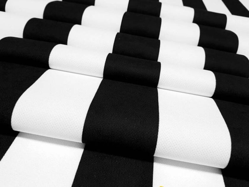 Black and White Striped Fabric for Upholstery Drapery Etsy