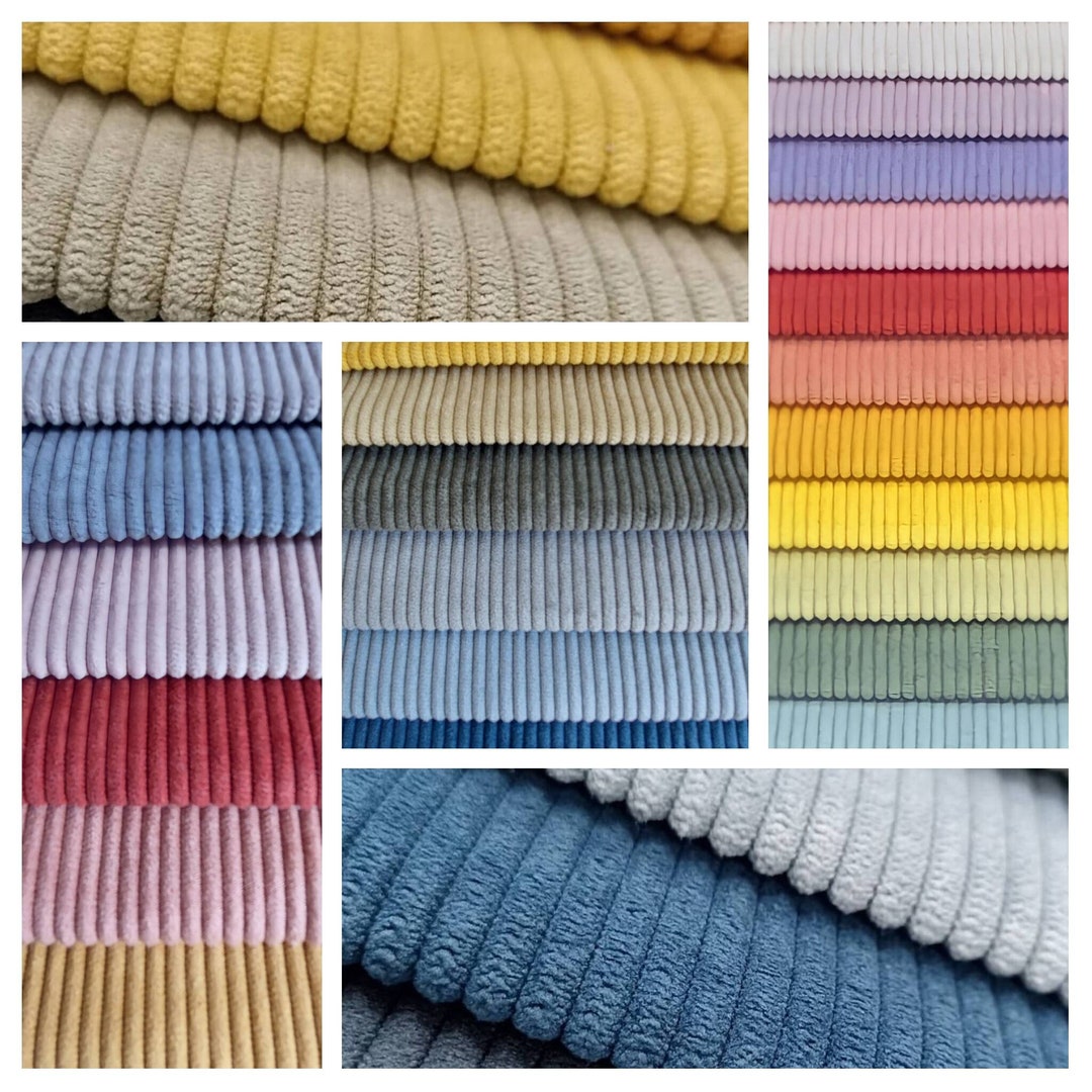 24 Colors Corduroy Upholstery Fabric by Yard, Water Repellent 6wale Cord Fabric, Luxury Home
