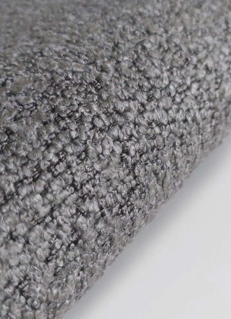 Gray Boucle Upholstery Fabric by the Yard Heavy Luxury Fabric Etsy