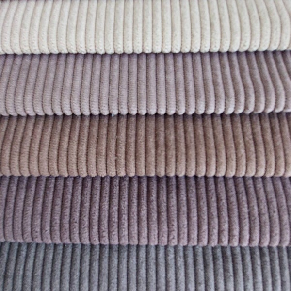 7 Colors Corduroy Fabric, Upholstery Fabric by The Yard, 6-Wale Water Repellent Solid Cord Fabric for Home Decor