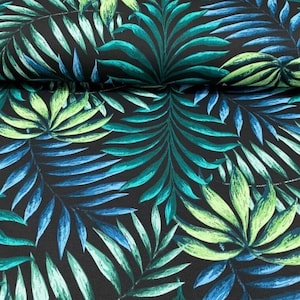 Tropical Fabric By The Yard, Upholstery Fabric, Botanical Fabric for Chair Sofa Curtain,  Leaves Cotton Canvas Boho Fabric, Summer Fabric