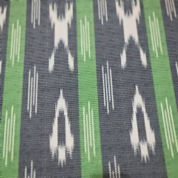 Ikat Pattern Print Upholstery Fabric By Yard, Gray Green Boho Fabric, Ethnic Print Fabric for Home Decor Furniture Drapery, Tribal Fabric