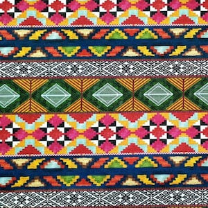 Kilim Southwestern Tribal Boho Geometric Aztec Navajo Upholstery Fabric by Yard for Curtain Chair Pillow, Rug Pattern Print Material