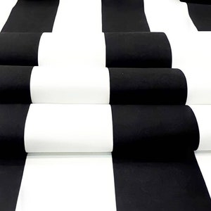 Black and White 3.14&quot;/8 cm. Extra Wide Striped Fabric, Upholstery Fabric by The Yard, Modern Home Decor Fabric