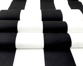 Black and White Striped Upholstery Fabric, Extra Wide, Modern Home Decor