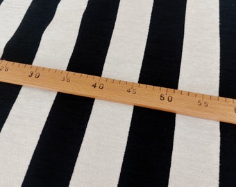 Black White Striped Chenille Velvet Upholstery Fabric, Geometric Stripe, By The Yard
