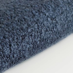 Heavy Boucle Upholstery Fabric by the Yard, Luxury Fabric for Couch Chair Ottoman, Navy Blue Boucle Fabric, Blue Fabric for Furnishing