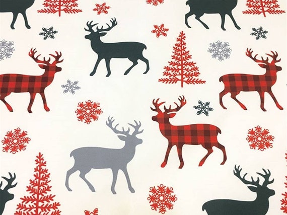 Deers Print Fabric,Upholstery Christmas Design