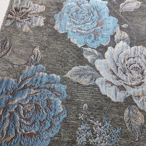 3D Vintage Roses Tapestry Heavy Chenille Upholstery Home Decor Sofa Pillow Ottoman Pouf Chair Fabric by The Yard