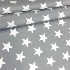 Stars Upholstery Fabric by The Yard, Gray Fabric for Home Decor