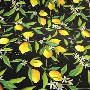Zitrone Polsterstoff Meterware, Zitrusfrüchte Print Küchenmaterial für Tischdecke Kissenbezug Bild 1