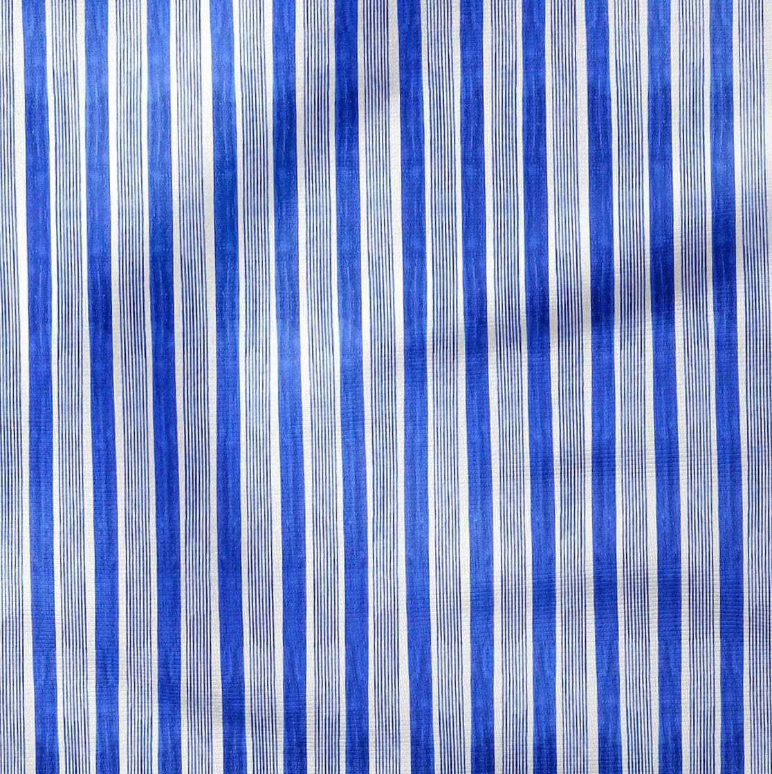 Blue and White Striped Upholstery Fabric by Yard Vintage Look Etsy