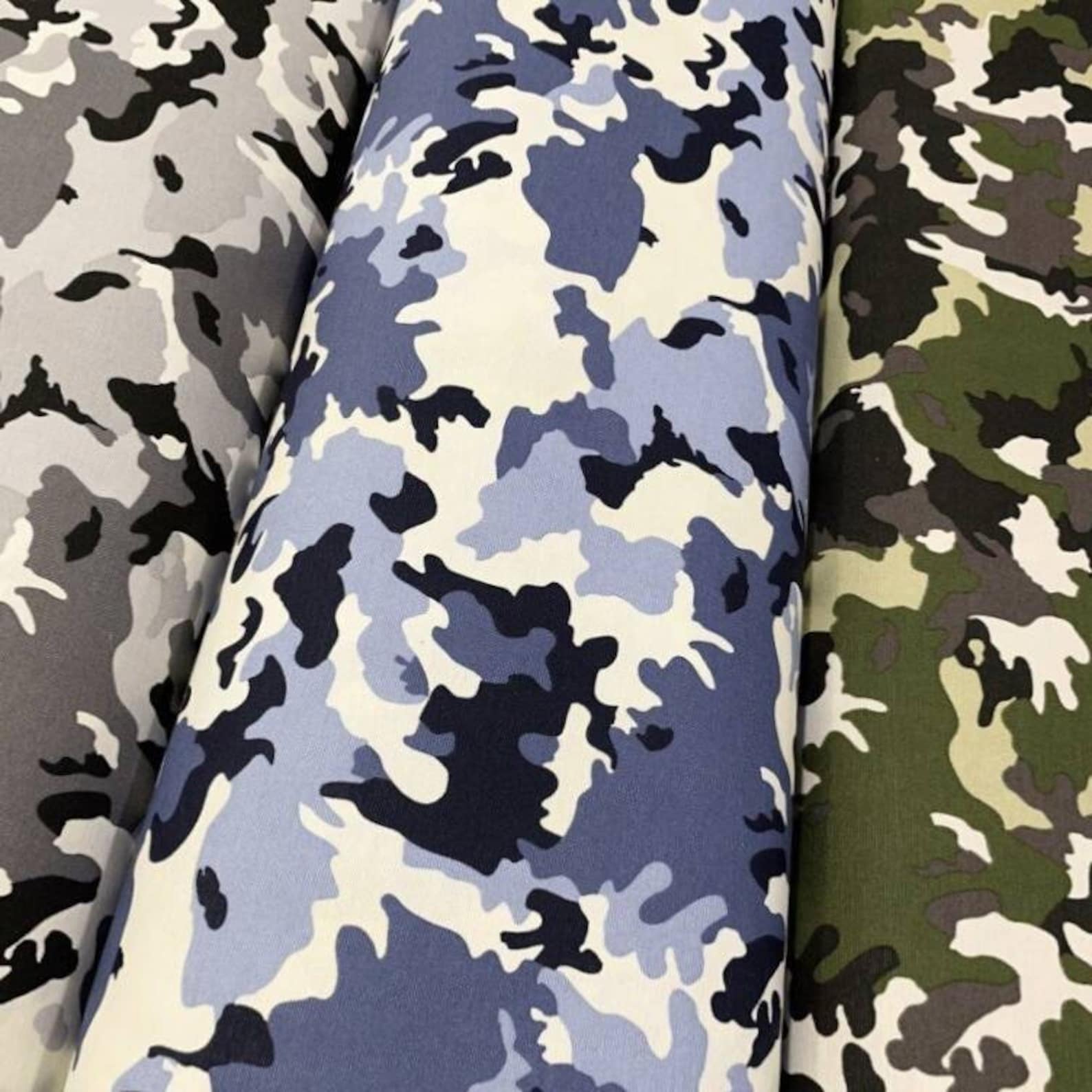 Gray Camouflage Fabric By The Yard Cotton Canvas Upholstery | Etsy