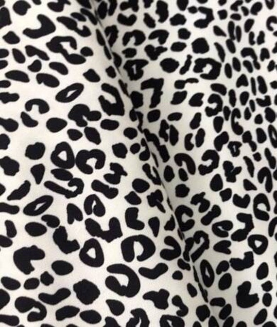Black and White Leopard Fabric Upholstery Fabric by Yard Etsy