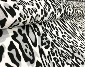 Gray Leopard Print Upholstery Fabric, Animal Print, Home Decor By The Yard