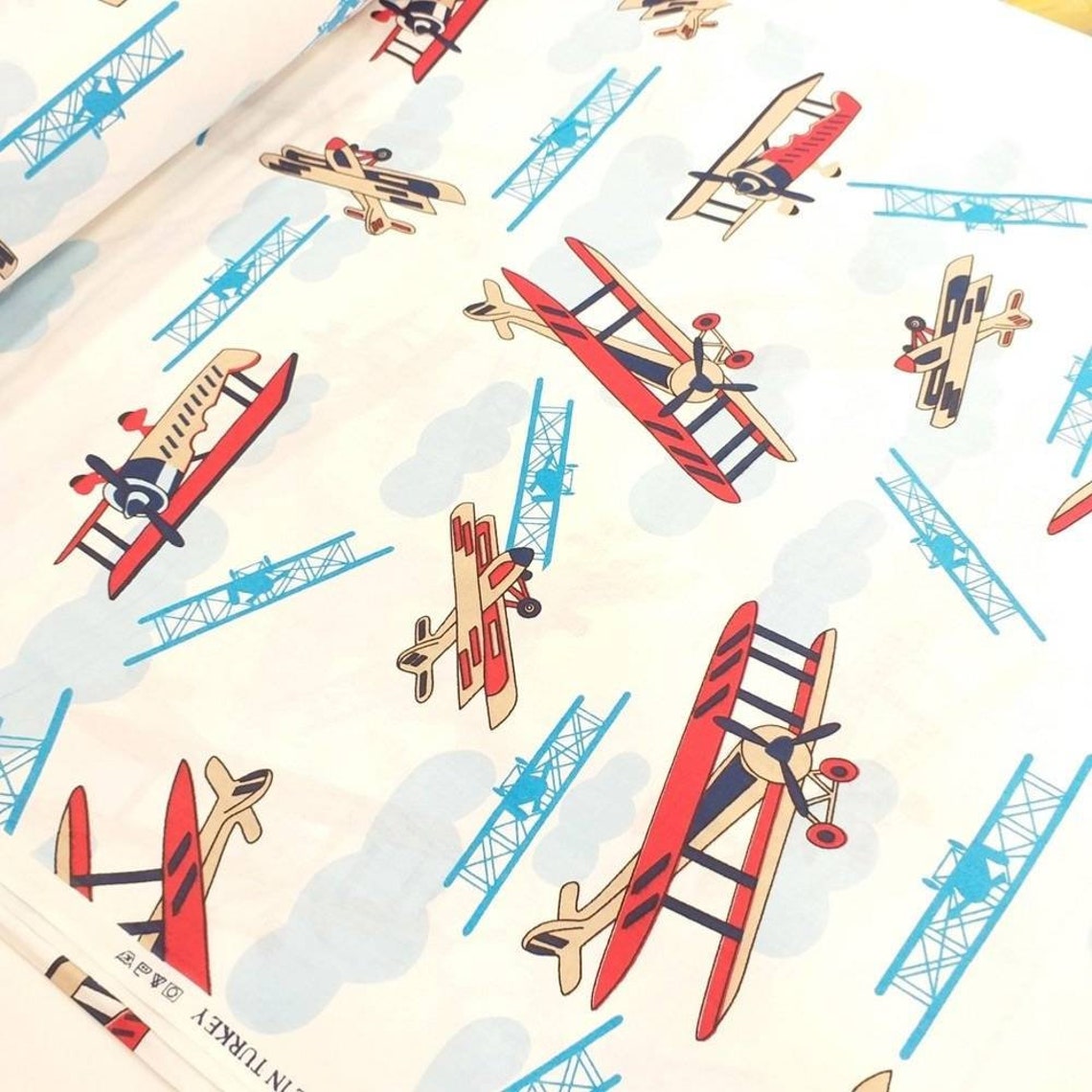 Vintage Airplanes Fabric 100 Cotton 94 Wide Fabric by Etsy