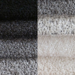 Woven Boucle Fabric by Yard, Black White Cream Antracite Gray Faux Sheepskin Heavy Boucle Upholstery Fabric for Chair Sofa Pillow Ottoman