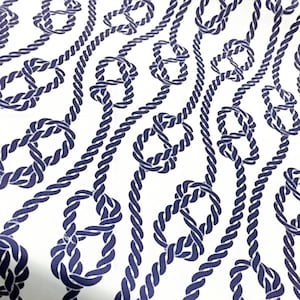 Sailors Knot Marine Fabric by The Yard, Large Scale Nautical Upholstery Fabric, Ocean Coastal Fabric for Curtain Pillow Chair