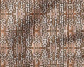 Brown Aztec Tribal Fabric, Southwestern Upholstery Fabric