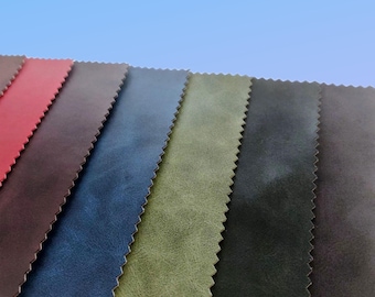 Water Repellent Faux Leather Upholstery Fabric: Fire Retardant, 17 Colors, 55" Wide