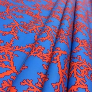 Coral Reef Fabric, Upholstery Fabric by The Yard, Ocean Coastal Marine Fabric for Home Decor, Nautical Boho Fabric