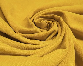 Tela de tapicería color mostaza, tela para decoración de exteriores, 55" de ancho