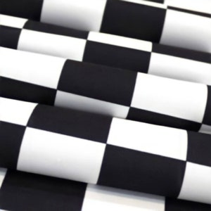 Black White Checkered Fabric, Upholstery Fabric by The Yard, Racing Flag Fabric for Home Decor, Checkerboard Print Fabric, Geometric Fabric