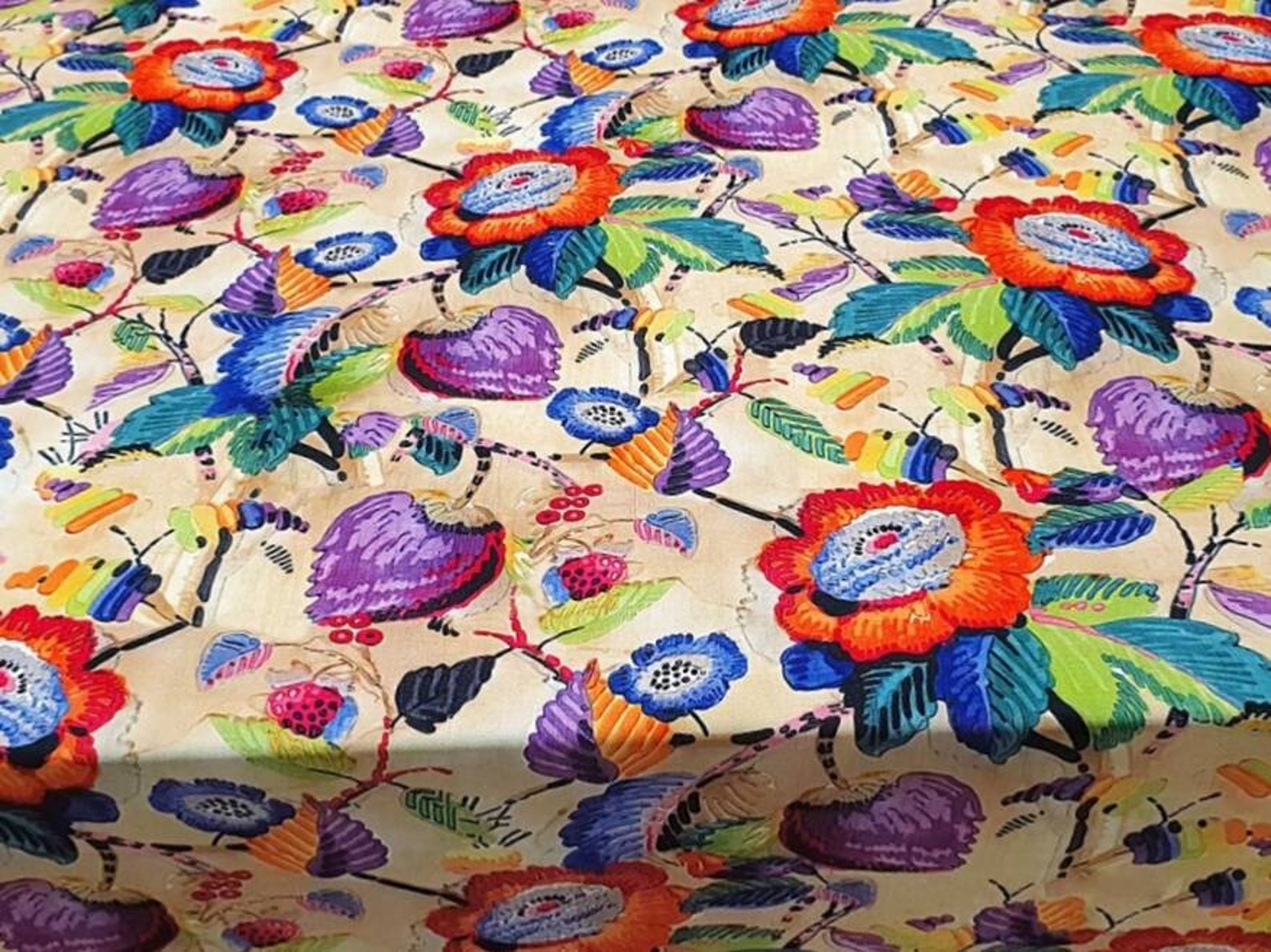 Colorful Boho Upholstery Fabric by Yard Floral Fabric for Etsy