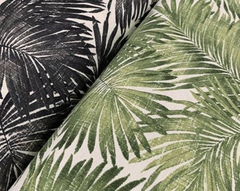 Tropical Palm Leaf Upholstery Fabric, Botanical Cotton Canvas By The Yard