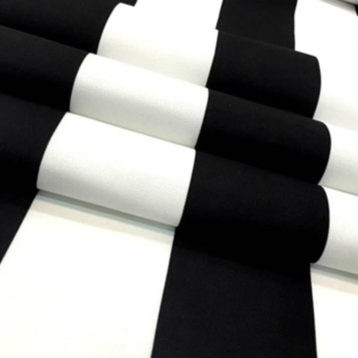 Black and White Striped Upholstery Fabric Wide Striped Fabric Etsy
