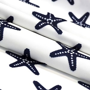 Starfish Fabric by The Yard, Marine Upholstery Fabric, Nautical Fabric for Furniture Curtain, Coastal Sea Ocean Fabric