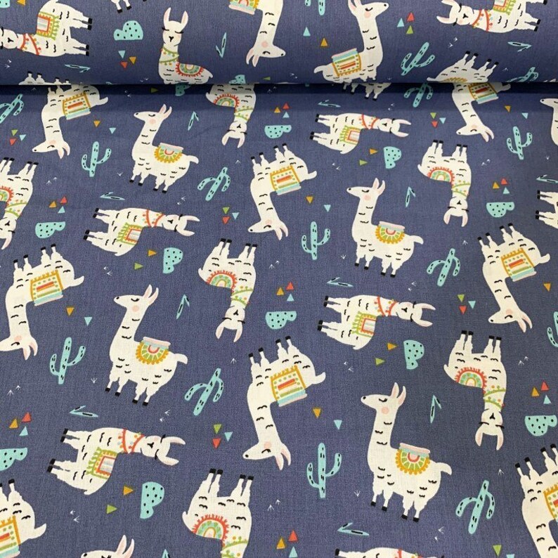 Llama Cotton Fabric Kids Fabric By The Yard Quilting Cotton | Etsy