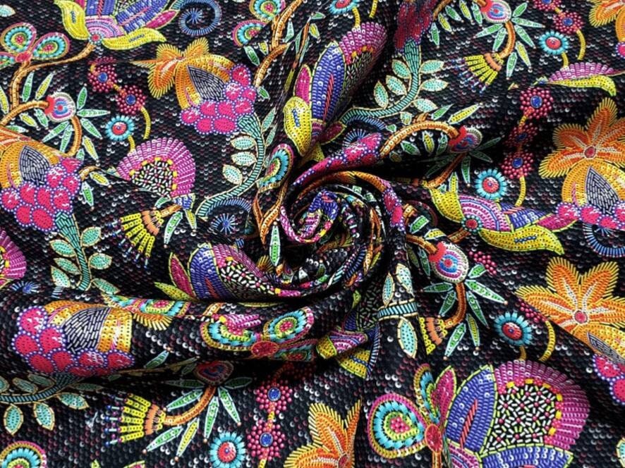 Boho Upholstery Fabric by the Yard Suzani Sequin Embroidered Etsy