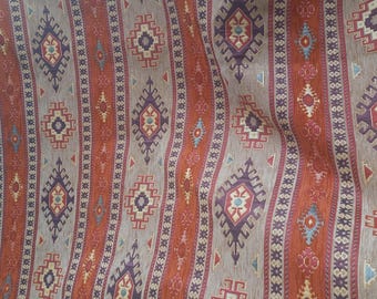 Geometric Aztec Chenille Upholstery Fabric, Southwest Style by Yard