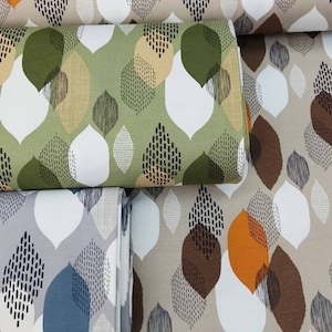 Midcentury Modern Upholstery Fabric by Yard, Abstract Print Fabric, Cotton Canvas Retro Curtain Pillow Chair Fabric