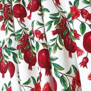 Kitchen Fabric by The Yard, Pomegranate Fabric, Fruit Upholstery Fabric for Curtain Pillow Tablecloth, Boho Fabric
