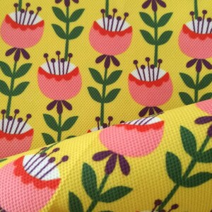 Scandinavian Fabric by the Yard, Retro Floral Upholstery Fabric ...