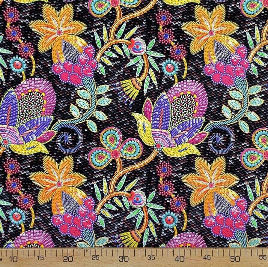 Boho Upholstery Fabric by the Yard Suzani Sequin Embroidered Etsy