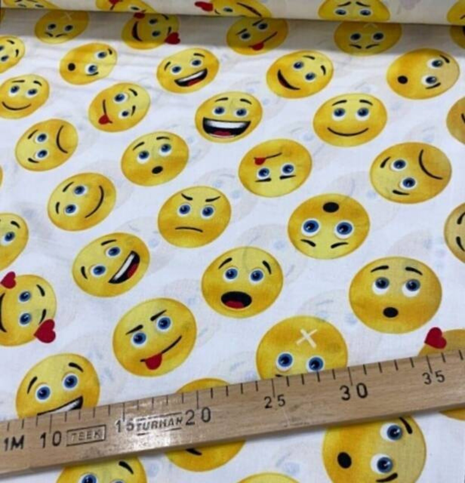 Emoji Cotton Fabric by the Yard 94 Wide Poplin Etsy